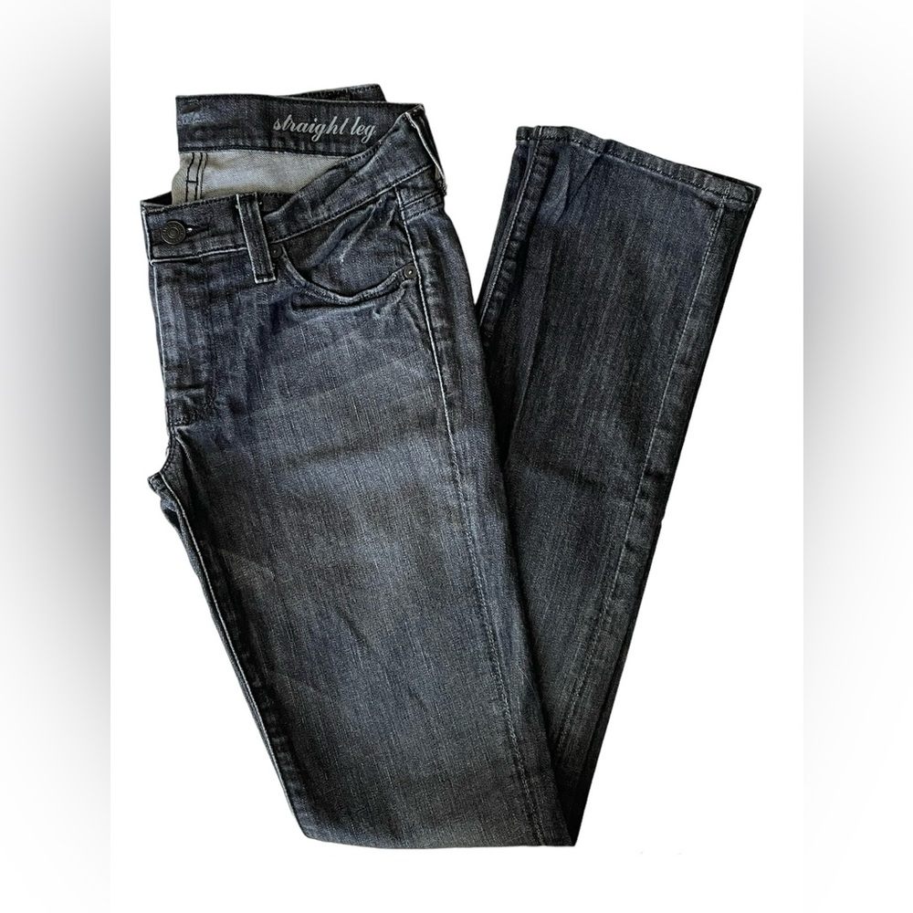 7 for All Mankind Straight Leg Low-Rise Dark Wash Jeans - Size 27